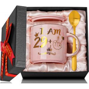 Sansh-Cadeau Amusant Pour 30e Anniversaire Pour Femme, Tasse À Café En Céramique Marbrée Rose, Idée Cadeau Pour Elle Qui A 30 Ans Comme Une Blague Amicale, Tasse D'anniversaire Imprimée Avec Or, Cart - Neuf