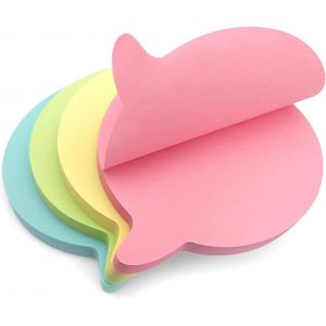 Lot De 400 Bloc-Notes Repositionnables En Forme De Coeur-Couleurs Pastel-76x76 Mm-4 Blocs De 100 Feuilles-Bleu,Rose,Vert,Jaune - Neuf