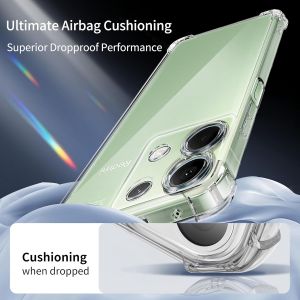 KWEX-3 en 1 Verre Trempé et Coque pour Xiaomi Redmi Note 13 4G (Niet voor Note 13 5G),[Coussin d'air Intégré] Anti-Jaunissement Souple TPU Bumper Coque Protection,Transparente - Neuf