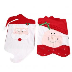 Noël Santa Couple Fauteuil de Jeu pour les repas des Fêtes de la Décoration, Tissu Rouge, Fête de la Conception - Neuf