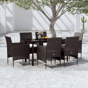 Prolenta Premium - Ensemble &Agrave; Manger De Jardin Avec Coussins 7 Pcs Noir - Neuf