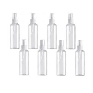 Lot de 8 flacons vaporisateurs rechargeables en plastique de 100 ml, id&eacute;aux pour les voyages et le parfum. - Neuf