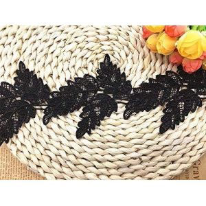 Sjzg-Garniture De Dentelle In&eacute;lastique Pour Broderie De Motif De Leaf Europe De 9.5cm De Largeur, V&ecirc;tements/Accessoires Bridal Diy De Couverture De Nappe De Rideau. (2 Yards Dans Un Package) (Noir) - Neuf