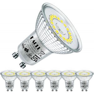 Ampoule Led Gu10 Blanc Froid 4.8w Remplace Halog&egrave;ne 75w, Lot De 6, 585 Lumens 6000k Non Dimmable, Projecteur Sans Scintillement, Large Faisceau 120&deg; Spot, Ac 230v Lampe &Agrave; R&eacute;flecteur - Neuf