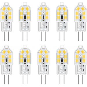 Kal-Ampoule Hotte Aspirante G4 Led 12v 2w Blanc Froid 6000k, 200lm, Équivalent Halogène G4 Bi-Pin 10w 20w, Led Lampe G4 12v Ac Dc Pour Camping Car/Hotte Cuisine, Non-Dimmable, Lot De 10 - Neuf