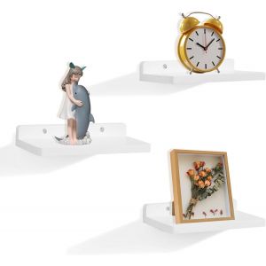 Petite &Eacute;tag&egrave;re Flottante, 12,7 X 21,6 Cm, Lot De 3 Petites &Eacute;tag&egrave;res Murales Pour Chambre &Agrave; Coucher, Salon, Salle De Bain, Cuisine, Bureau (Noyer) - Neuf