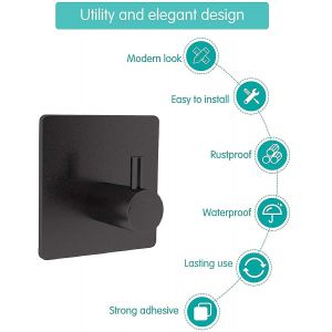 Lot de 4 crochets muraux adh&eacute;sifs ultra-r&eacute;sistants pour l'organisation de la salle de bain et de la maison - Neuf