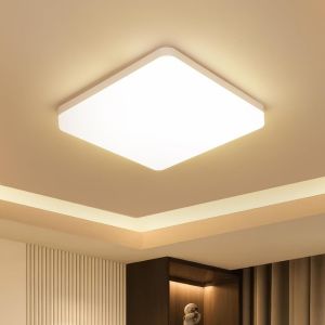 Led Plafonnier 36W Carr&eacute; - Moderne Lampe De Plafond 3240Lm - Luminaire Plafonniers Mince Panel Blanc Chaud 3000K - Ip44 Lampe Plafond Cuisine Salle Bain Salon - Neuf