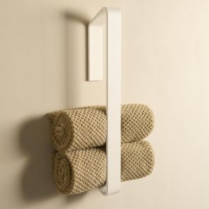 Design Hambourg | Porte-Serviettes sans per&ccedil;age Salle de Bain | Support adh&eacute;sif Mural pour Serviette invit&eacute;s | Porte torchon Cuisine | Design Moderne et Minimaliste | Noir Mat - Neuf