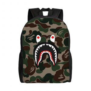 Sac à dos Bape camouflage requin, sac à dos décontracté, cartable d'étudiant, cartable léger, XTYD4433 - Neuf