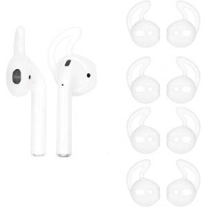 KAL-Lot De 5 Paires De Coussinets En Silicone, Compatibles Avec Les Écouteurs Airpods 1 Et 2, Tour D'Oreille Anti-Chute, Protection Antidérapante, Transparents - Neuf