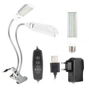 Hjlian Lampe Led De Croissance Pour Plantes, Prise Ue Ac100-240 V, 45 W, Avec Col De Cygne Et Clip, Pour Le Jardinage En Serre - Neuf
