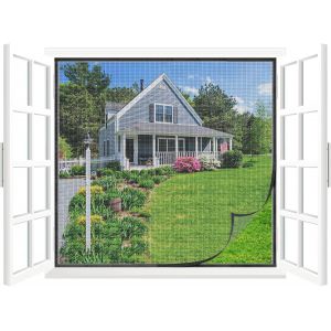 Kalanka-Moustiquaire De Fen&ecirc;tre 150 X 180 Cm, Moustiquaire Transparente Pour Portes De Balcon, Jardin, Fixation Auto-Adh&eacute;sive Innovante,Sans Per&ccedil;age Ni Vissage - Noir - Neuf