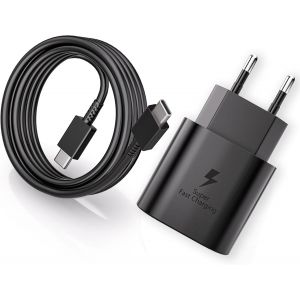 LORANKA-Chargeur USB C 25W Samsung Super Rapide avec C&acirc;ble 2M pour Galaxy A55 A54 A53 A34 A33 A14 A13 5G S25 S24 S23 S22 S21 Ultra S21+ S20 Z Flip 6, Adaptateur Type C - Neuf
