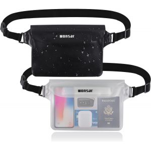 KALANKA-2Pcs Pochette Étanche, Sac Etanche avec Sangle Réglable, Pochette Telephone Portable, Pochette Etanche Plage Accessoire, pour Natation, Rafting, Kayak, Canotage, Camping - Neuf