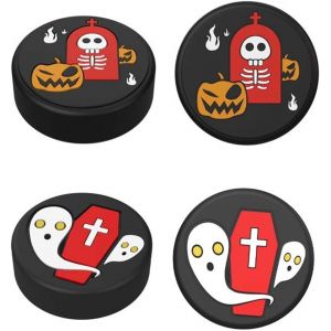 10pcs Halloween Joystick Cap Caps,Pumpkin Ghost Tombstone Ghost Silicone Joystick Caps Thumbcaps Analogue Joystick Thumbcaps Switches/Glow/Glow/Grip Set for Halloween Decoration,Black,a - Neuf