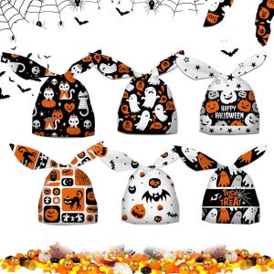 100pcs Sacs De Bonbons D'halloween,Sacs Cadeaux Oreilles De Lapin Sac De Biscuits,Cadeaux De Halloween Sacs D'emballage En Plastique,Friandises Party Favors Sac Enfant Biscuits Et De Cadeaux - Neuf