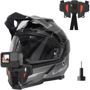 CFUX-Sangle de Casque de Moto avec mentonnière pour GoPro Hero 10 Hero 9/8/7/6/5/4 DJI Osmo Action 2 One X 2, et la Plupart des caméras d'action de Sport - Neuf