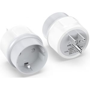 2X Adaptateur Prise USA Americaine Canada, Adaptateur De Voyage Europe Francaise FR 2 Broches vers US 3 Broches, Adaptateur Prise France vers USA Americaine Canada CA Mexique Japon Thailande Type B - Neuf