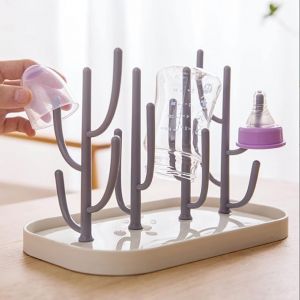 Séchoir À Biberons, Égouttoir À Biberons Arbre, Vide Jusqu'à 8 Biberons, Puériculture, Bac Récupérateur Amovible, Design Pratique Et Astucieux - Neuf