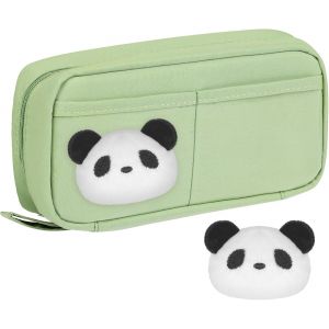 Trousse à Crayons Panda,Trousse Scolaire avec Poignée,Grande Capacité Sac à Crayons Trousse à Maquillage école Fournitures Scolaires pour Filles étudiants - Neuf
