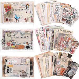600 Pi&egrave;ces Autocollants Vintage Journal Paper Antique Scrapbooking Journal Paper Aesthetic Scrapb - Neuf