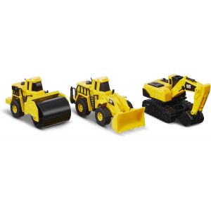 ERYI-Toysofficial - Lot De 3 Véhicules De Construction En Métal Moulé Sous Pression - Véhicules De Construction - Rouleau Compresseur, Excavatrice, Chargeur Sur Pneus - 3 Ans Et Plus. - Neuf