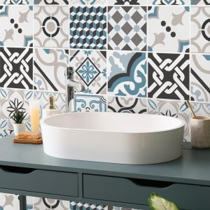 Eryi-- Autocollants Carrelage Salle De Bain Et Cuisine 10 Pcs 20x20 Cm - Ps00054 Décoration Murale En Carrelage Mosaïque Pvc Imperméable Style Carreaux De Ciment Azulejos - Neuf