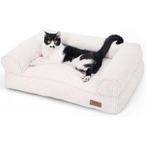 Panier Chiens Chats, Coussin Chien Dehoussable Et Lavable, Canap&eacute; Antid&eacute;rapant Pour Petits Chiens Et Chat, 72 X 52 X 22 Cm, Cr&egrave;me - Neuf