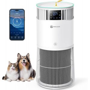 CHECARZHN--NO1-P2 Purificateur D'Air Hepa Pour Animaux Et Personnes Allergiques, 843 M³/H Cadr Contre Les Poils D'Animaux, Filtre Hospitalier H13 Hepa, 450 M³/H De Particules, Contrôle Par App - Neuf