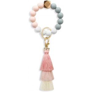 Collier De Perles En Silicone De Qualité Alimentaire, Porte-Clés, Fils De Coton Créatifs, Fil De Coton, Bracelet À Pompon, Porte-Clés - Neuf
