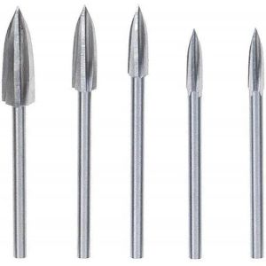 5pcs Fraise Outil De Sculpture Gravure Couteaux Rotatifs Meulage Acier Couteau Outil De Sculpture - Neuf