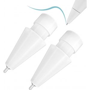 Pointes de stylet pour iPad Pro / 2&egrave;me / 1&egrave;re / USB-C g&eacute;n&eacute;ration iPad Pro Air Mini, 0,78 mm, pointe fine en m&eacute;tal qui augmente la pr&eacute;cision, &eacute;criture comme un vrai stylo, blanc - Neuf