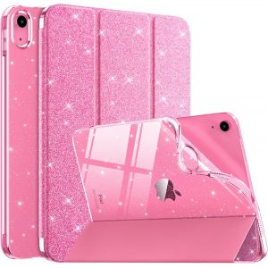 Coque Pour Ipad (A16) 11e Génération 11 Pouces 2025/Ipad 10e Gén 10,9"" 2022, Étui Scintillant, Housse Avec Coque Arrière En Tpu Transparente Brillante, Auto Réveil/Sommeil, Rose Pailleté - Neuf