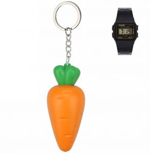 Porte-Cles Avec Pendentif Lumineux Led En Forme De Carotte De Dessin Anime - Neuf