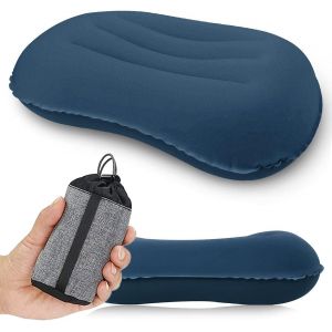 Letnerny-Oreiller De Camping Ultraléger, Compressible, Compact, Confortable, Ergonomique Et Gonflable Avec Sac De Rangement, Pour Le Cou Et Le Soutien Lombaire Pour La Randonnée, Le Camping, Les Voya - Neuf