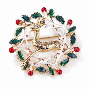 Broche De No&euml;l, Strass Et Cristal Pour Femme, &Eacute;pingle De Col De No&euml;l, Pochette &Agrave; Chapeau - Neuf