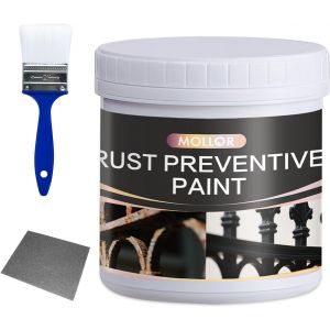 MEVRONISSHOP-Convertisseur de rouille 2 en 1 et appr&ecirc;t m&eacute;tallique, peinture inhibiteur de rouille pour m&eacute;tal, r&eacute;formateur et joint antirouille ultra automobile, rev&ecirc;tement antirouille durable (500 ml - Neuf