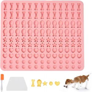 AYUHR-Tapis de cuisson en silicone - Demi-sphère - 130 trous - Avec raclette et grattoir - Pour biscuits et friandises pour chien DIY - Neuf