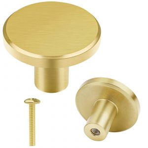 Paquet de 8 boutons d'armoire en laiton massif,poignées de tiroir rondes,poignées de porte pour armoire de cuisine - Neuf