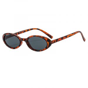 Nouvelles Petites Lunettes De Soleil Ovales Femmes Hommes À La Mode Vintage Hip Hop Oeil De Chat Lunettes De Soleil Femme Léopard Noir Punk Lunettes Uv400 Oculos - Leopard-Noir-Violet Foncé - Neuf