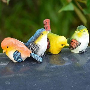 Nouveau,oiseau en résine approprié,4 pièces figurines d'oiseau de jardin,figurine d'animaux d'oiseaux en résine,décoratio de pelouse de cour de jardin - Neuf