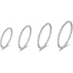 Yemaesre-Bague De Phalange Fine De 1,2 Mm Pour Femme En Argent Sterling 925 Empilable Taille 2,5 À 8,5 - Neuf