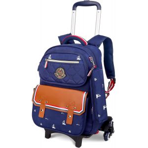 lbgwp60-EnfantsSac À Dos À Roulettes - Garçons Filles Rolling Bag Chariot Cartable Sac D'École Primaire Sac D'École Imperméable Bagages Pour Etudiant - Neuf