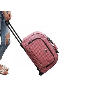 Sac de voyage &agrave; roulettes rouge de 50 cm avec poign&eacute;es - Neuf