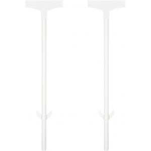 Nouvelhorizonstore-Lot De 2 Piquets De Signalisation Pour Panneaux De 45 Cm - &iquest;&iquest;Tanche - En Aluminium - Pour Jardin, Cour, Pelouse, Uniquement Pour Panneaux En Aluminium - Blanc - Neuf