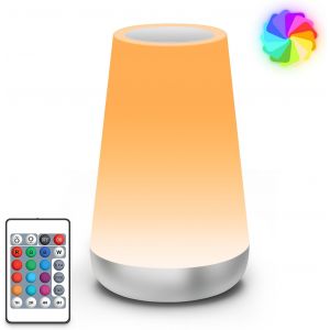 Lampe De Chevet, Veilleuse D'allaitement Nuit, Veilleuse Led Tactile Avec 13 Couleurs Rgb, Rechargeable Usb, Lampe De Chevet Sans Fil T&eacute;l&eacute;commande Pour Chambre Eanfant Salon Camping - Neuf