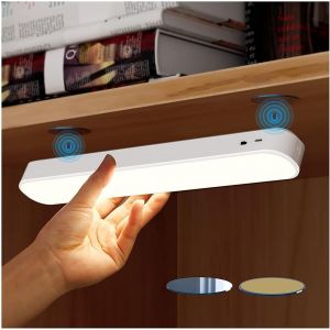 Éclairage de placard à LED, éclairage sous meuble à intensité variable, éclairage sans fil à coller, barre lumineuse magnétique avec batterie rechargeable - Neuf