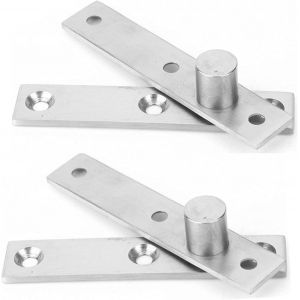 Charni&egrave;res de Porte Pivotantes, 2 Pcs Charni&egrave;res &agrave; Pivot Cach&eacute;es &agrave; 360 Degr&eacute;s Sup&eacute;rieure Inf&eacute;rieure &agrave; Charni&egrave;re en Acier Inoxydable pour Porte Armoire Fen&ecirc;tre, 95mm de Long (Eccentric Pivot) - Neuf
