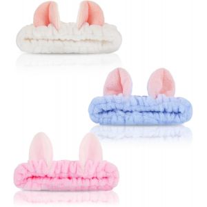 Lot De 3 Bandeaux Cosmétiques-Oreilles De Chat-Doux-Bandeau Élastique-Pour Le Sport,La Beauté,Les Soins De La Peau - Neuf